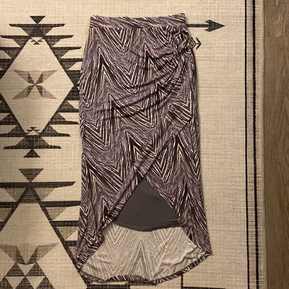 Anthropologie Maeve Purple Swirl High/Low Skirt - Picture 6 of 10